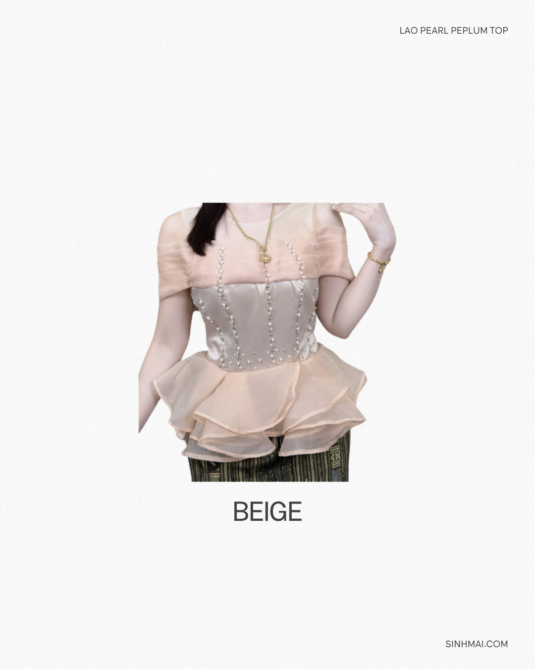 Lao Pearl Peplum Top