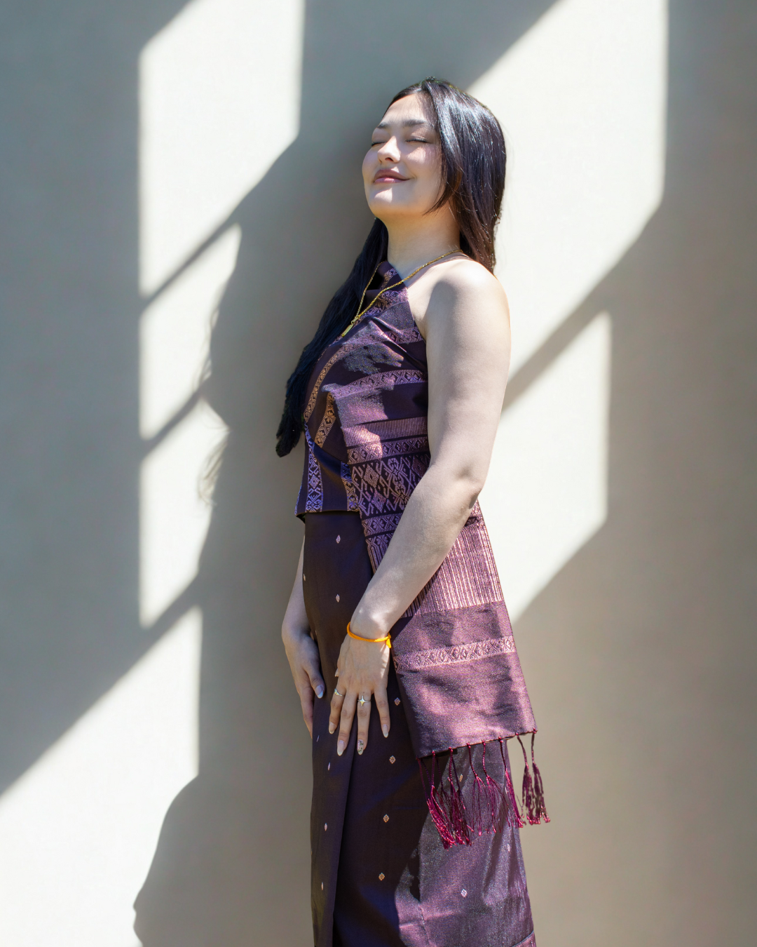Maroon Silk Sinh