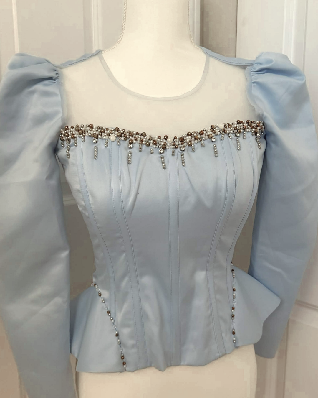 Light Blue Corset with Beading