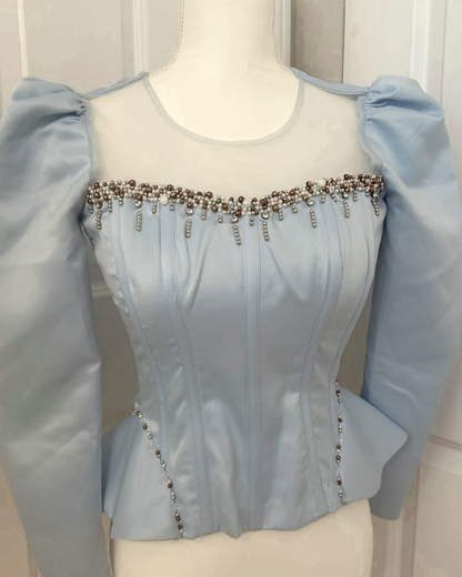 Light Blue Corset with Beading