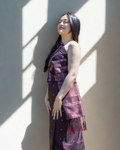 Maroon Silk Sinh